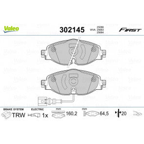 Brake Pad Set, disc brake VALEO 302145
