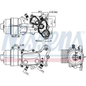 Oil Cooler, engine oil NISSENS 91167