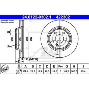 Brake Disc ATE 24.0122-0302.1