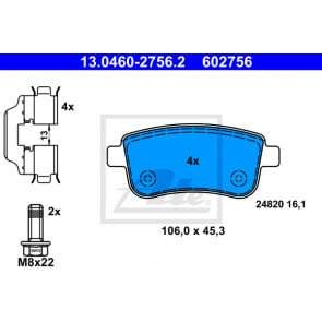 Brake Pad Set, disc brake ATE 13.0460-2756.2