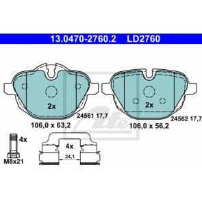 Brake Pad Set, disc brake ATE 13.0470-2760.2