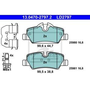 Brake Pad Set, disc brake ATE 13.0470-2797.2