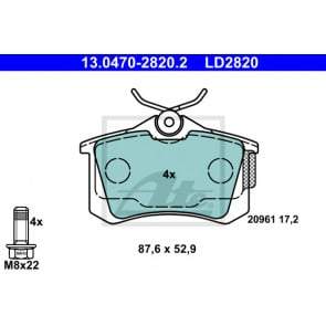 Brake Pad Set, disc brake ATE 13.0470-2820.2