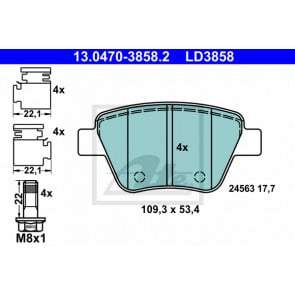 Brake Pad Set, disc brake ATE 13.0470-3858.2