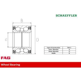 FAG Wheel Bearing Kit  Article number, 713 6109 30, 2H0407627A, 2H0498627, 2H0498627A