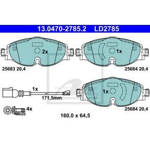 Brake Pad Set, disc brake ATE 13.0470-2785.2