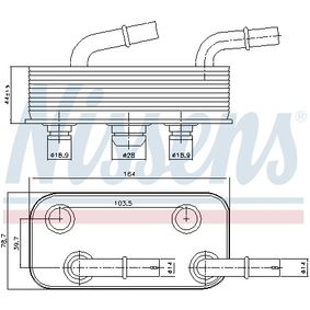 NISSENS Oil Cooler, automatic transmission, 90657, 17221436258, 1722 7 505 826
